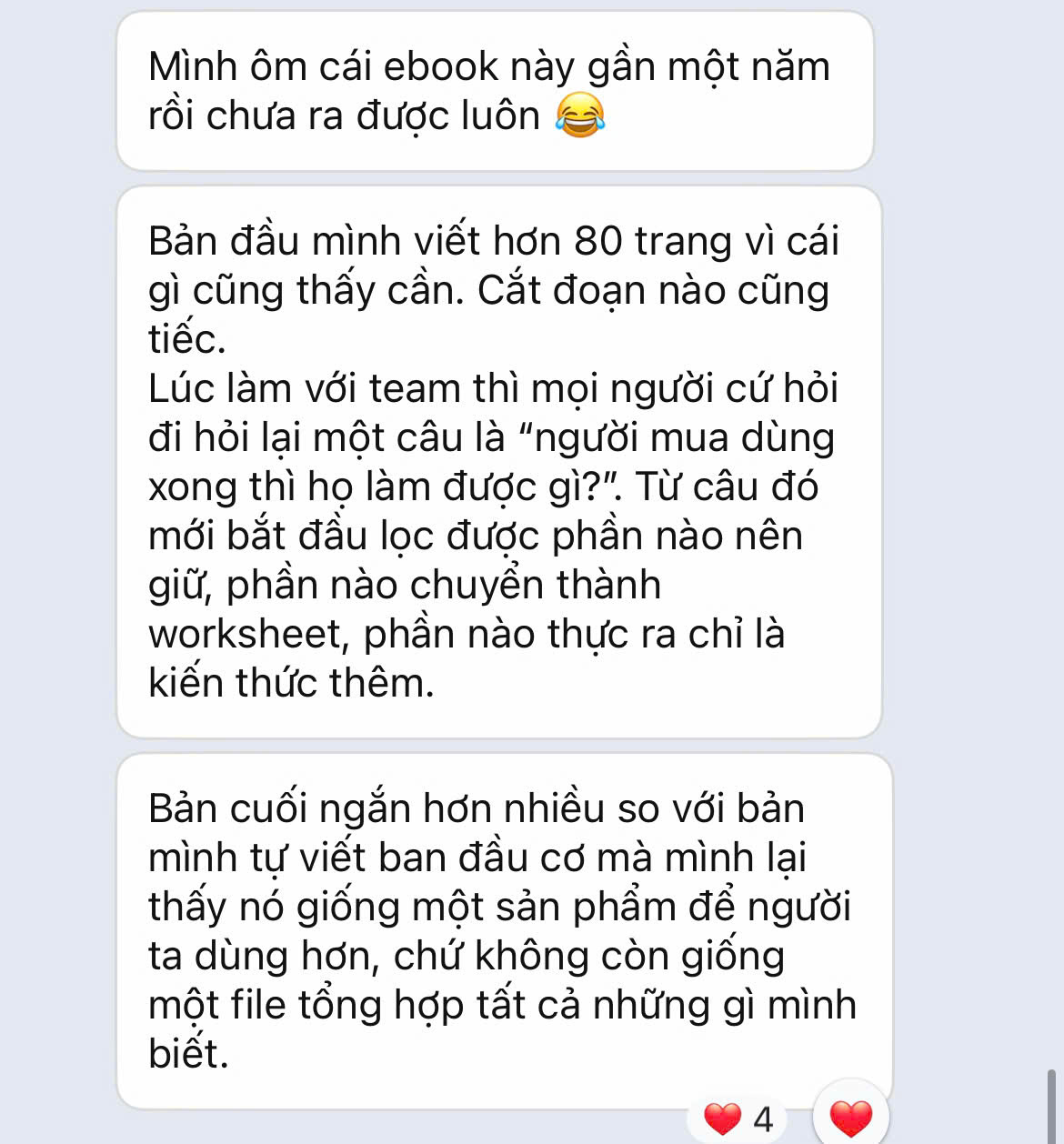 Ảnh chụp phản hồi thực tế của khách hàng sau khi hoàn thiện sản phẩm số